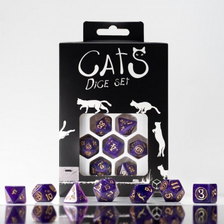 LOT DE 7 DES- CATS- VIOLET