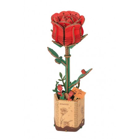 RED ROSE WOOD FLOWER