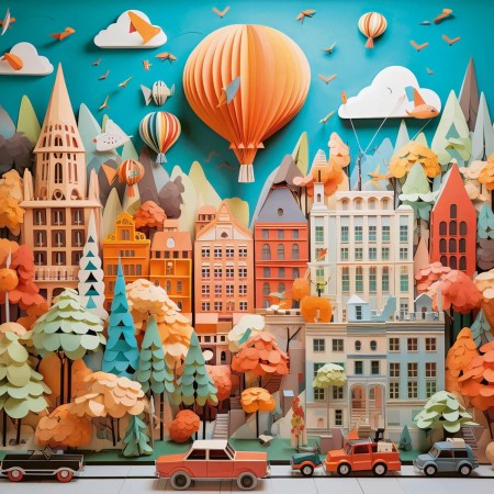 1000P PAPER LIKE TOWNSCAPE...