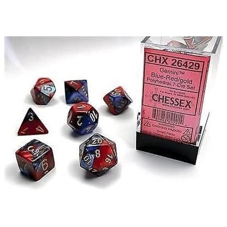 GEMINI BLUE-RED/GOLD 7-DIE...