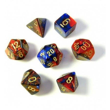 GEMINI BLUE-RED/GOLD 7-DIE...