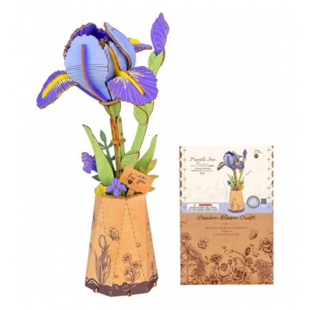 PURPLE IRIS WOOD FLOWER