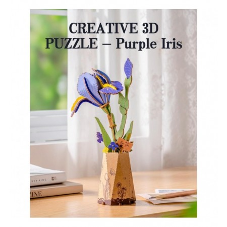 PURPLE IRIS WOOD FLOWER