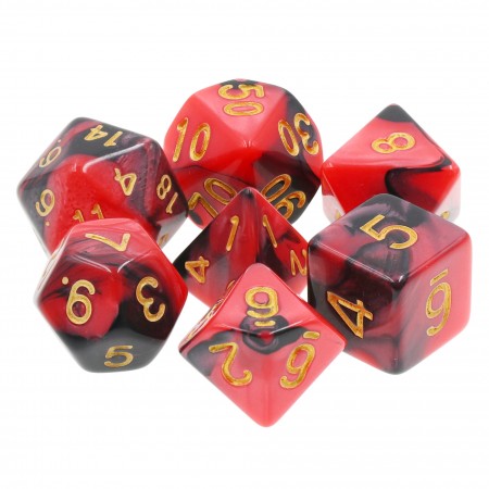 ROUGE ET NOIR - LOT DE 7 DES