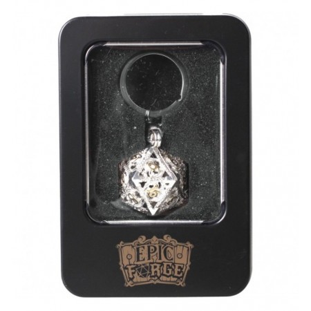 PORTE CLE D20 ARGENTE
