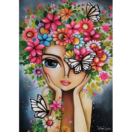 1000P LADY WITH FLOWERS -...