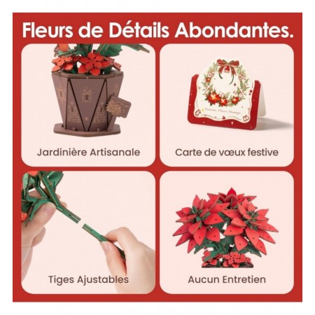 POINSETTIA WOOD FLOWER (POT)