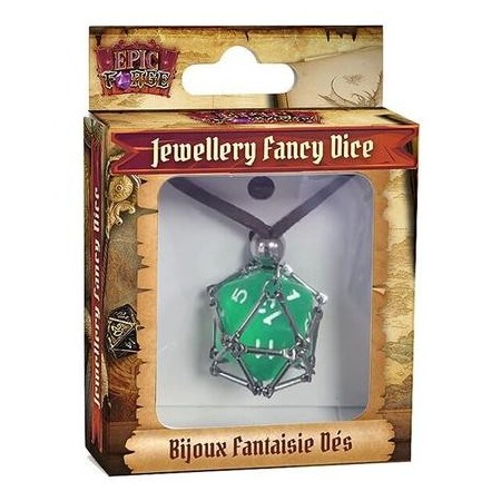 COLLIER CUIR DES D20 - VERT...